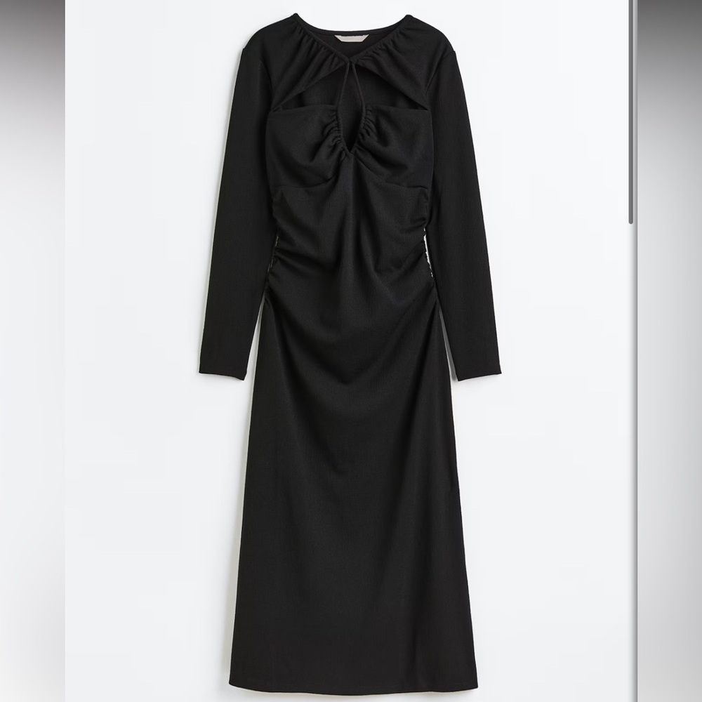 Black cut out  Long Sleeve Dress